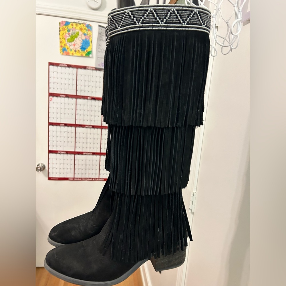 Denise Suede Fringe Boot - Picture 1 of 16